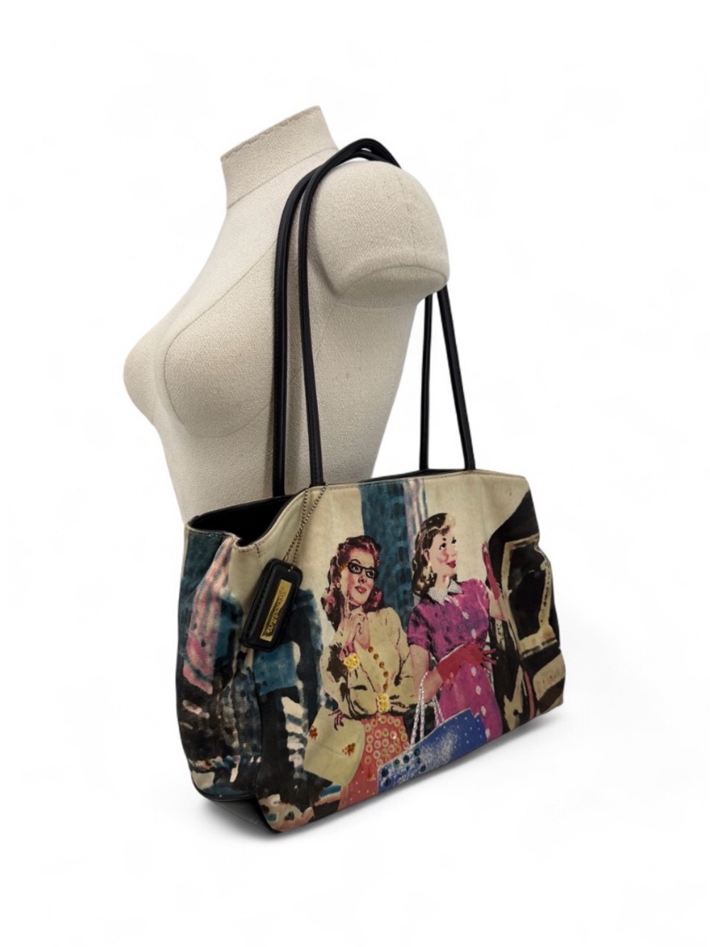 St John's Bay Novelty Women Shopping Print Tote Bag Y2K Whimsical Purse